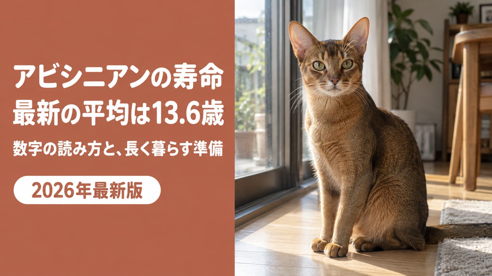 アビシニアンの寿命|最新の平均13.6歳と長生きの準備【2026】