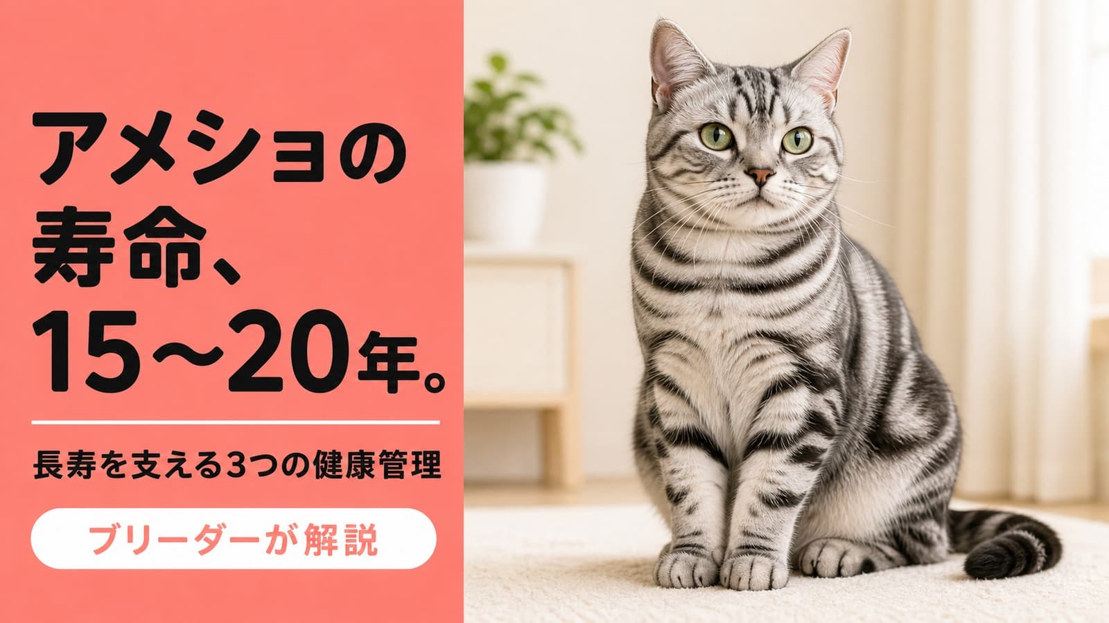 【2026年版】アメリカンショートヘアの寿命は?平均15〜20年を目指す長寿ケアの全知識