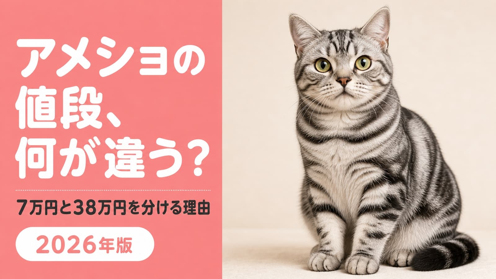 アメショの値段|シルバータビーで10万円差が出る理由【2026】