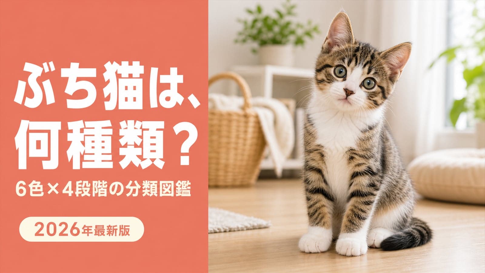 【2026年版】ぶち猫の種類|黒白・キジ白など6色×4段階の分類表をブリーダーが解説