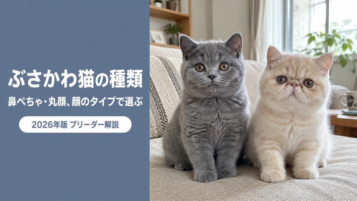 【2026】ぶさかわ猫の種類|鼻ぺちゃ・丸顔の違いと選ぶ前の見方