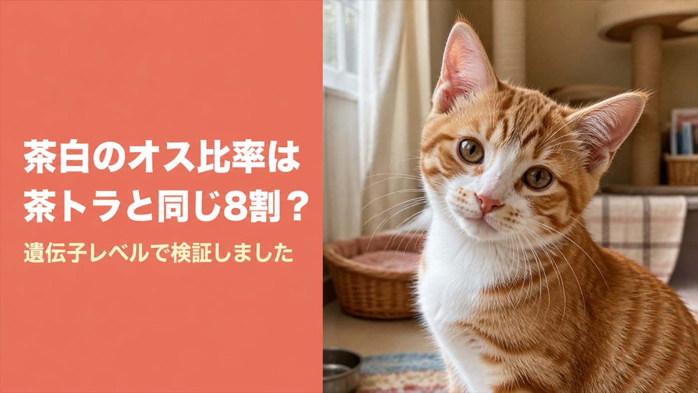 茶白(チャシロ)の性格|オス比率は茶トラと同じ8割?【2026】