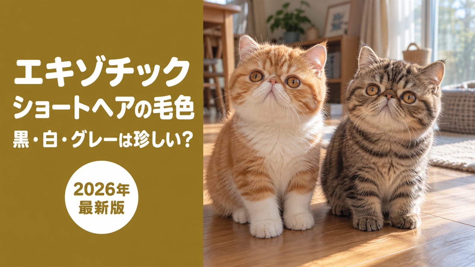 エキゾチックショートヘアの毛色|黒・白・グレーは珍しい?【2026】