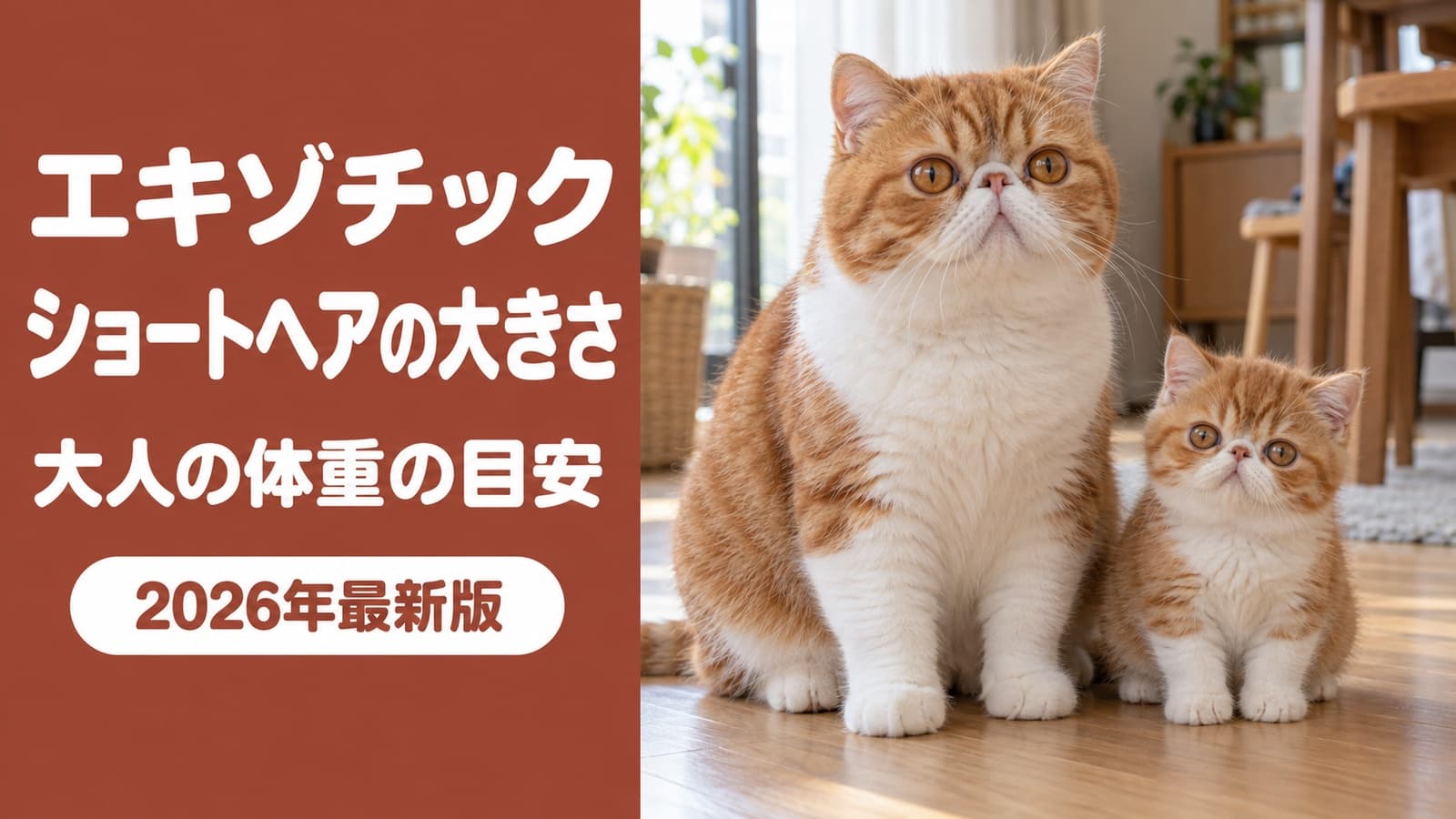 エキゾチックショートヘアの体重と大きさ|大人の目安【2026】