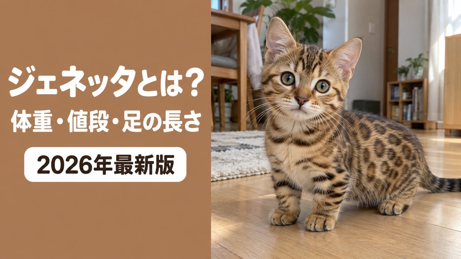 ジェネッタとはどんな猫?体重・値段・寿命がバラバラな理由【2026】