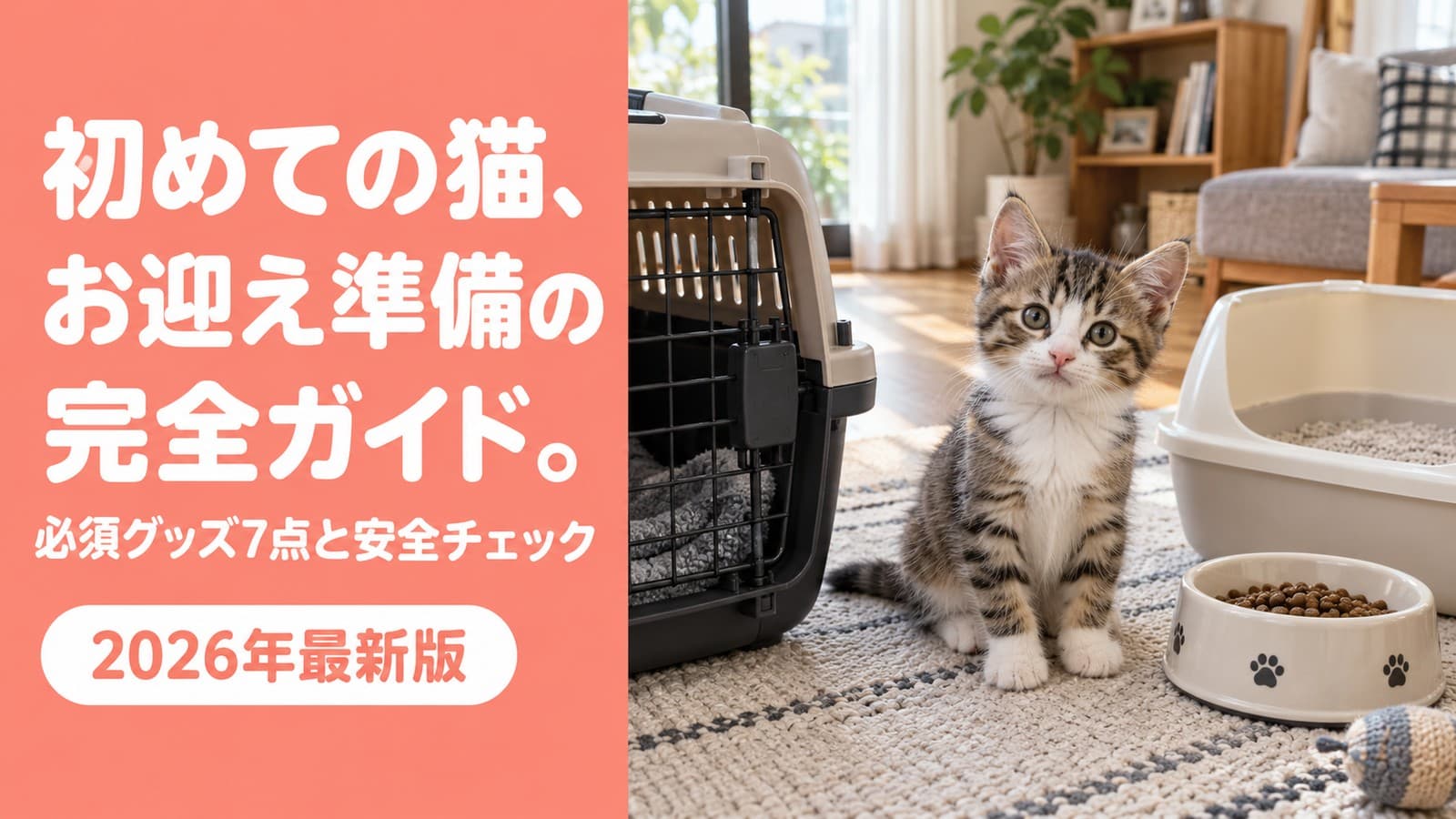 【2026年版】猫の飼い方 初心者ガイド|準備・費用・お迎え7日間を解説