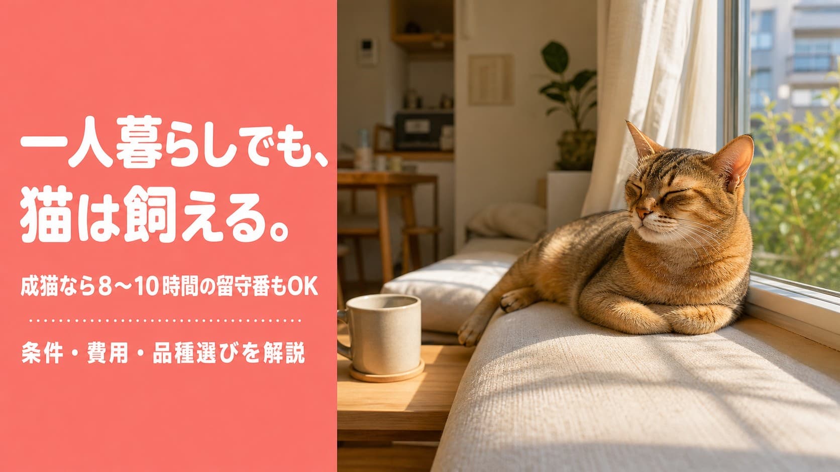 一人暮らしで猫は飼える?留守番・費用・向いている品種【2026】