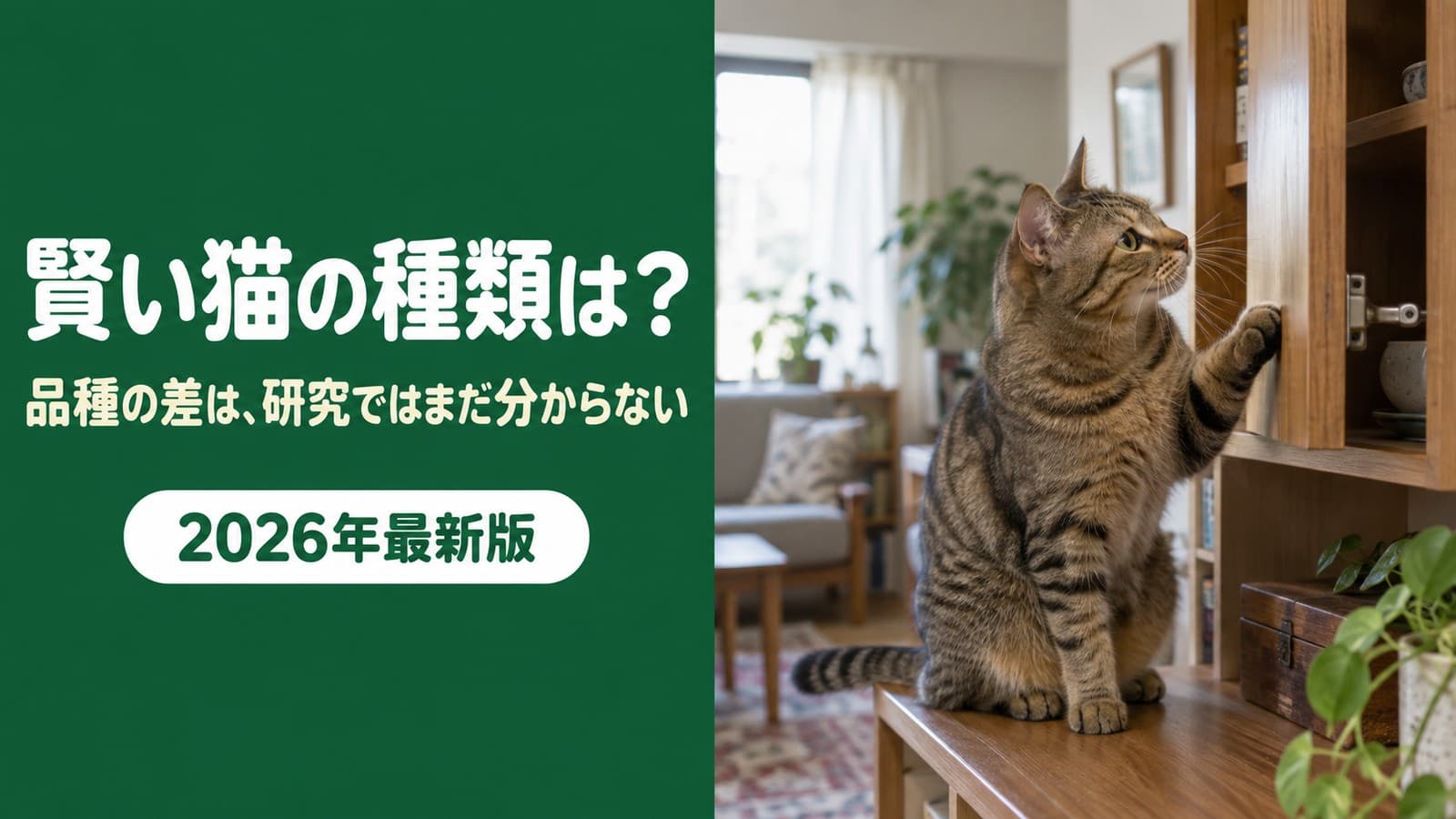 【2026】賢い猫の種類は?頭がいい猫の品種差は研究で未確認