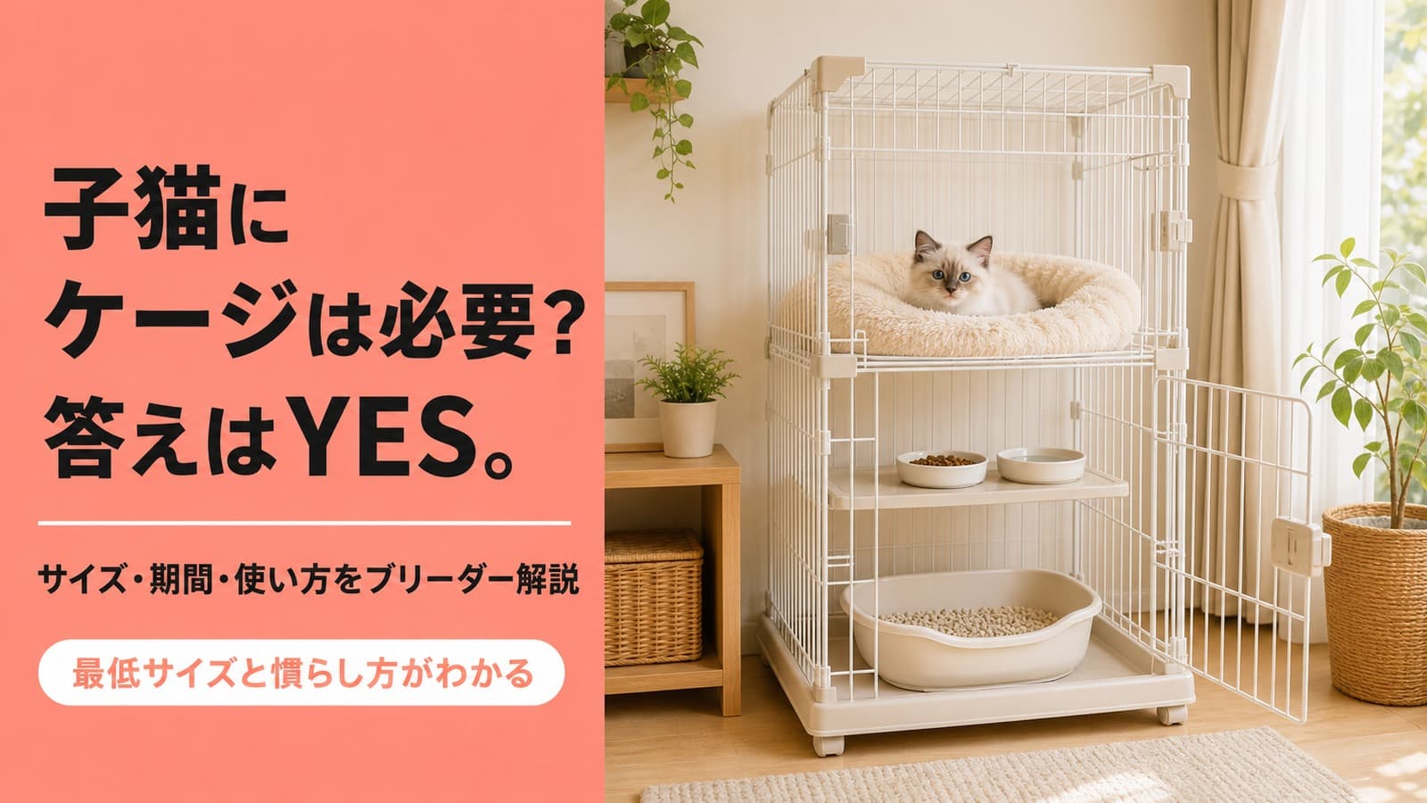【2026年版】子猫にケージは必要?サイズ・期間・使い方をブリーダーが解説