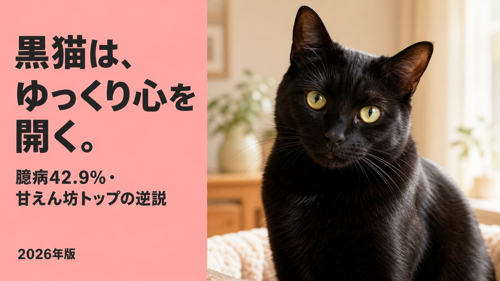 黒猫の性格|賢い・甘えん坊は本当か1,274匹調査で検証【2026】