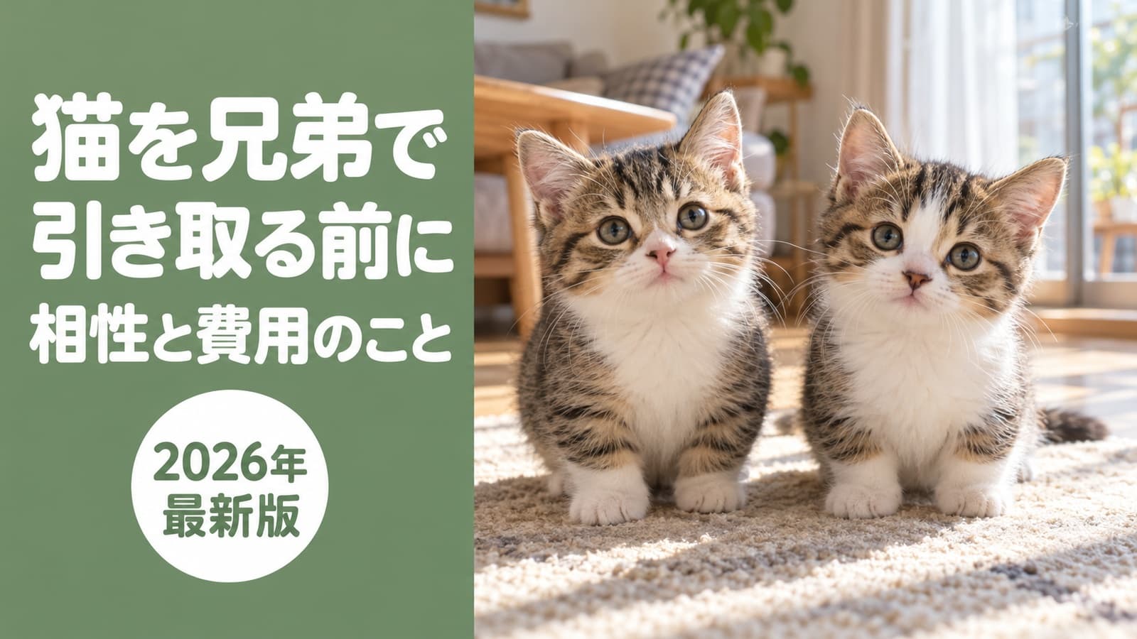 【2026】猫を兄弟で引き取る前に|2匹の相性と手術、費用は倍