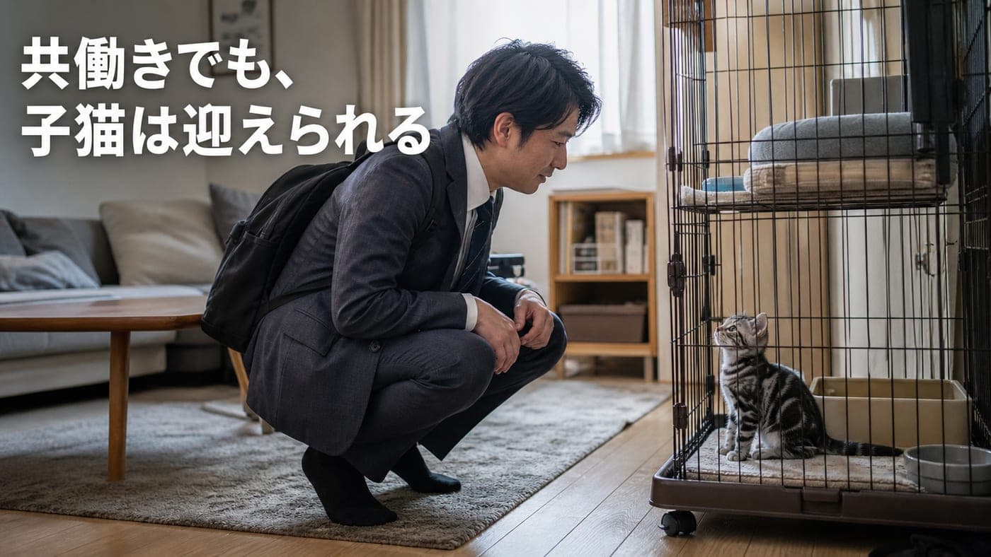 共働き家庭の子猫お迎え直後を乗り切る方法【2026】