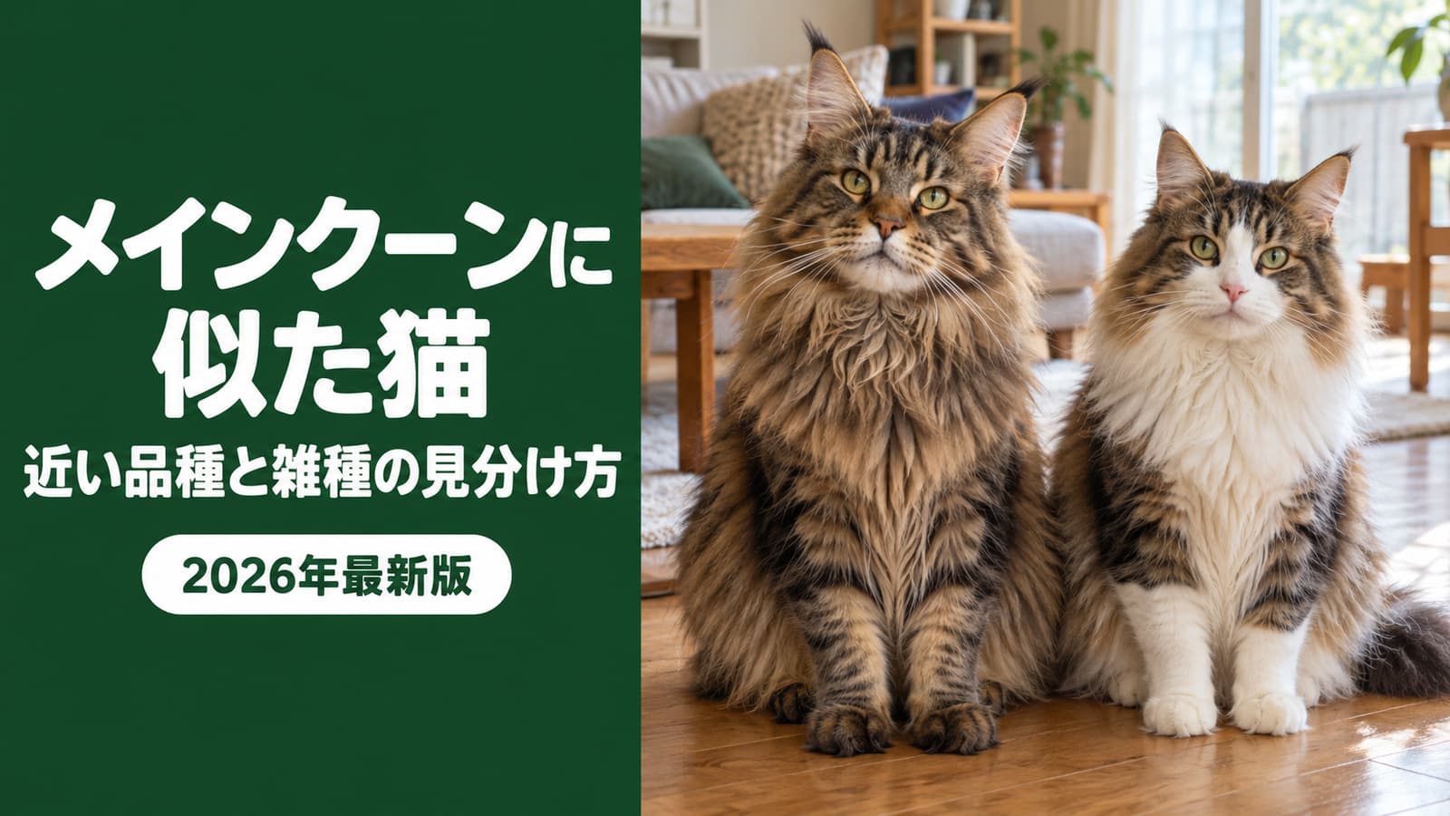 メインクーンに似た猫|近い品種と雑種の見分け方【2026】