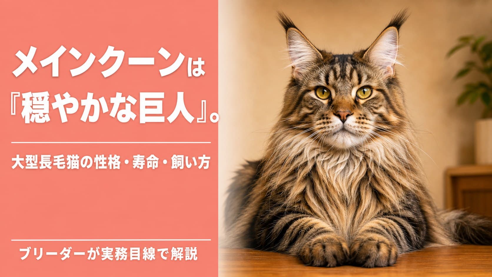 【2026年版】メインクーンの性格・特徴・飼い方をブリーダーが解説 - 似た魅力の代替品種も紹介