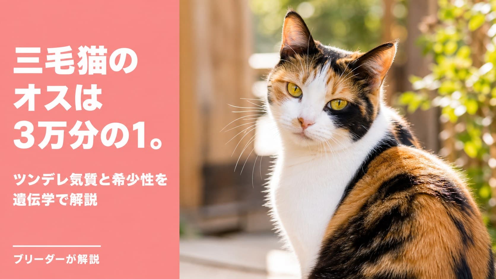 三毛猫の性格|オスは3万分の1?根拠を調べたらこうだった