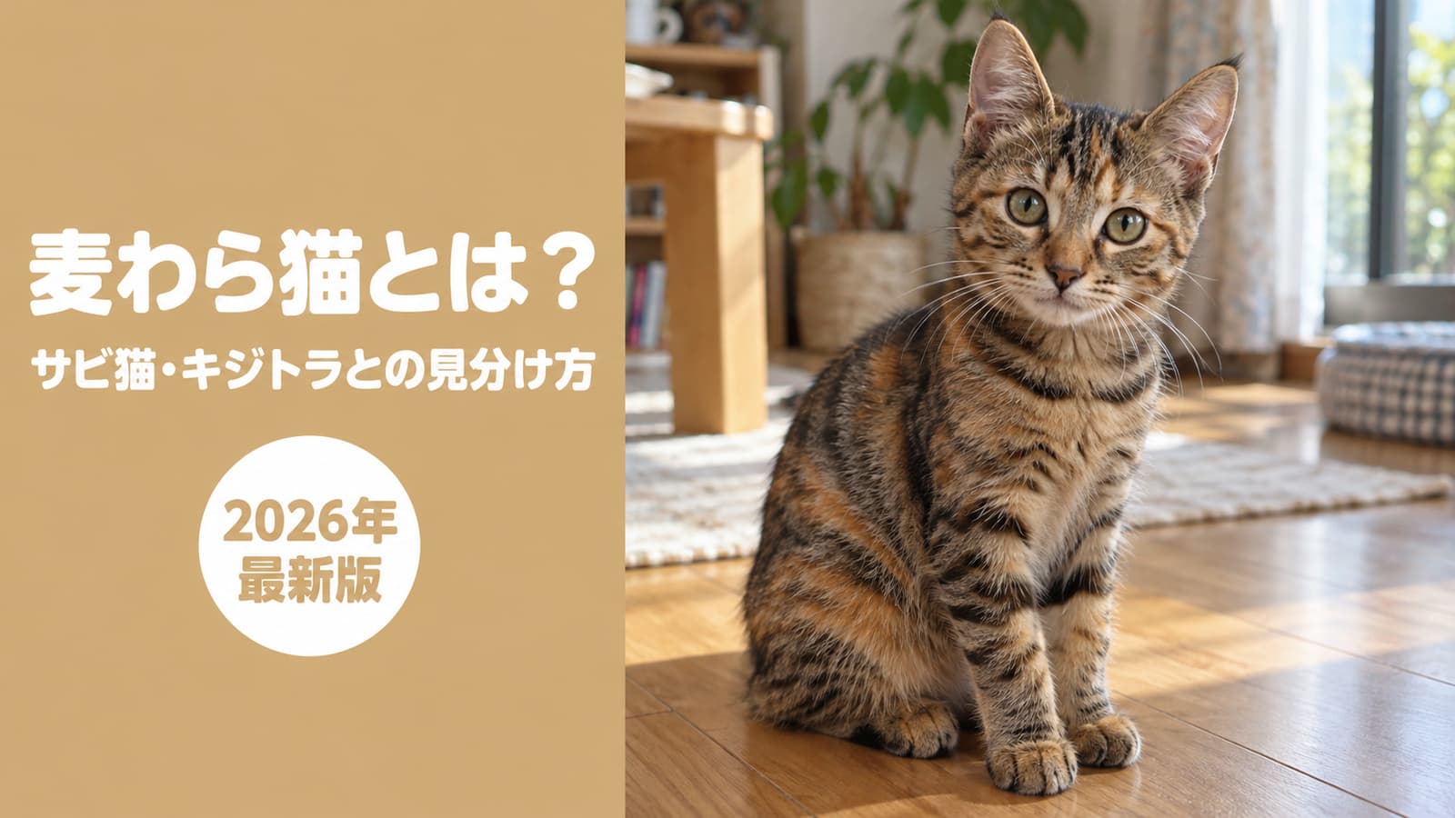 麦わら猫とは?サビ猫・キジトラ・縞三毛との違いと見分け方【2026】