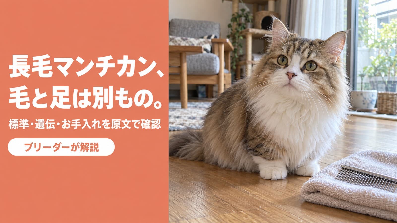 【2026】マンチカンの長毛(ロングヘア)|短毛との違いとお手入れ