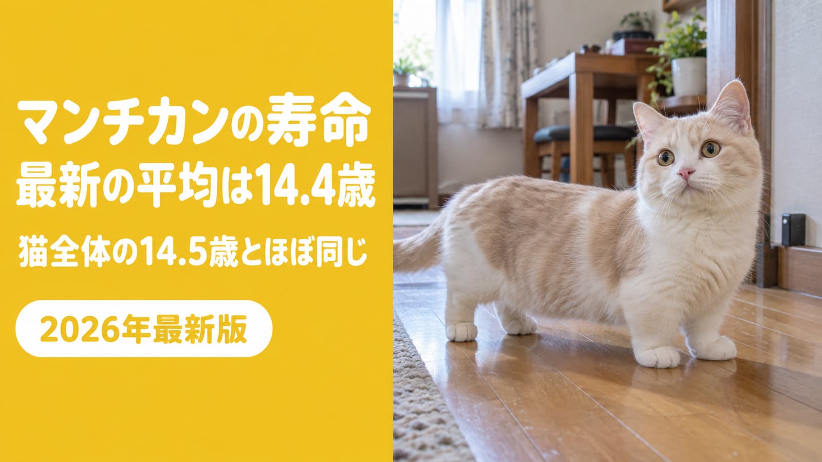 マンチカンの寿命|最新平均14.4歳と品種比較・費用【2026】