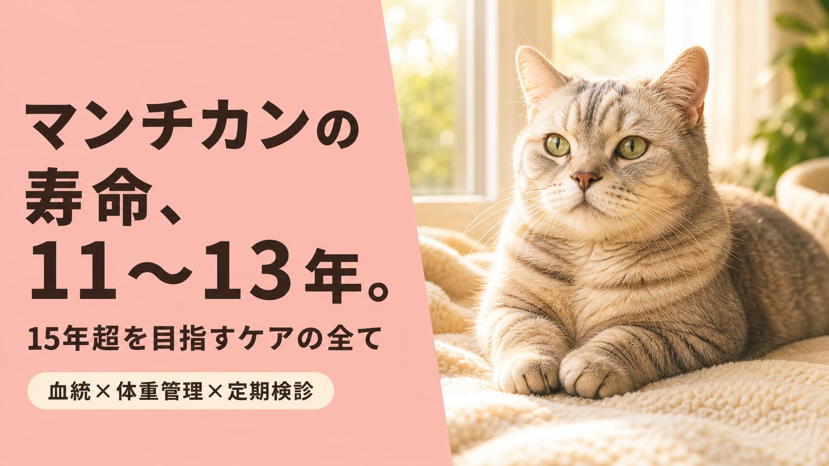 マンチカンの寿命|他品種との比較とシニア期の費用【2026】