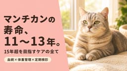 【2026年版】マンチカンの寿命は何年?長生きの秘訣と年齢別ケアをブリーダーが解説