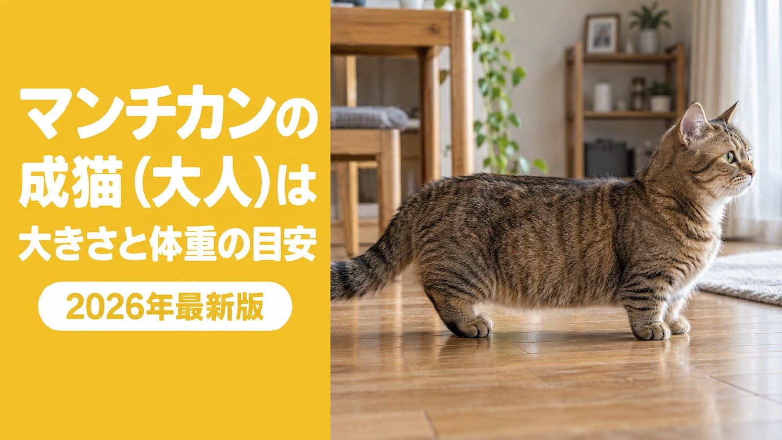 マンチカンの成猫(大人)は何kg?大きさと体重の目安【2026】