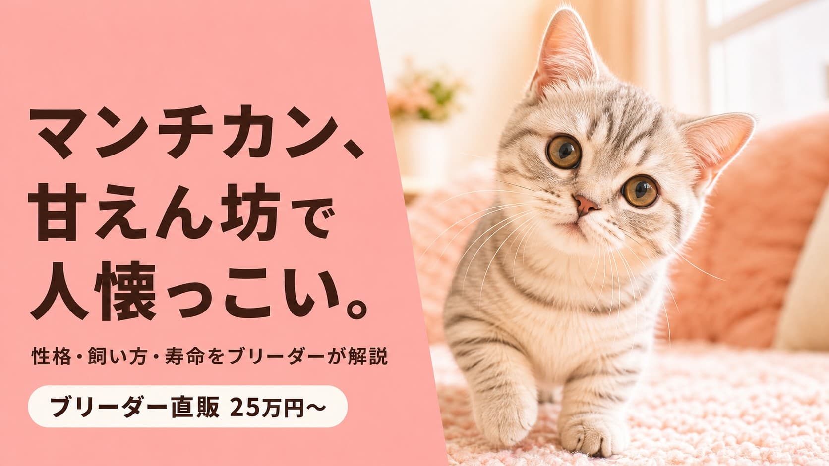 【2026年版】マンチカンの性格は?寿命・値段・短足の特徴をブリーダーが解説