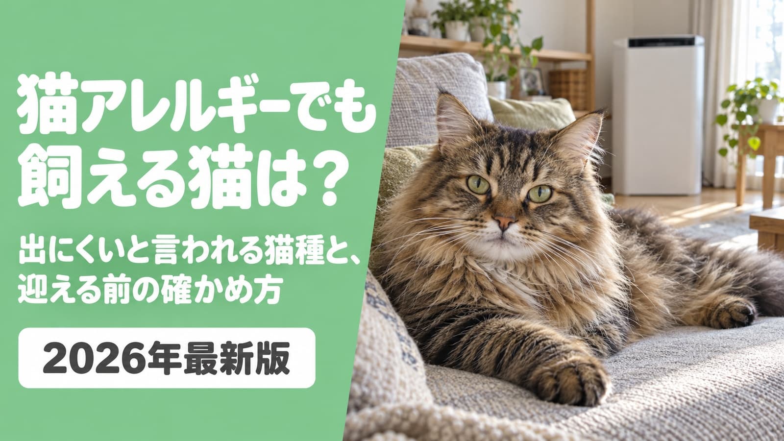 猫アレルギーでも飼える?低アレルゲンと言われる猫と対策【2026】