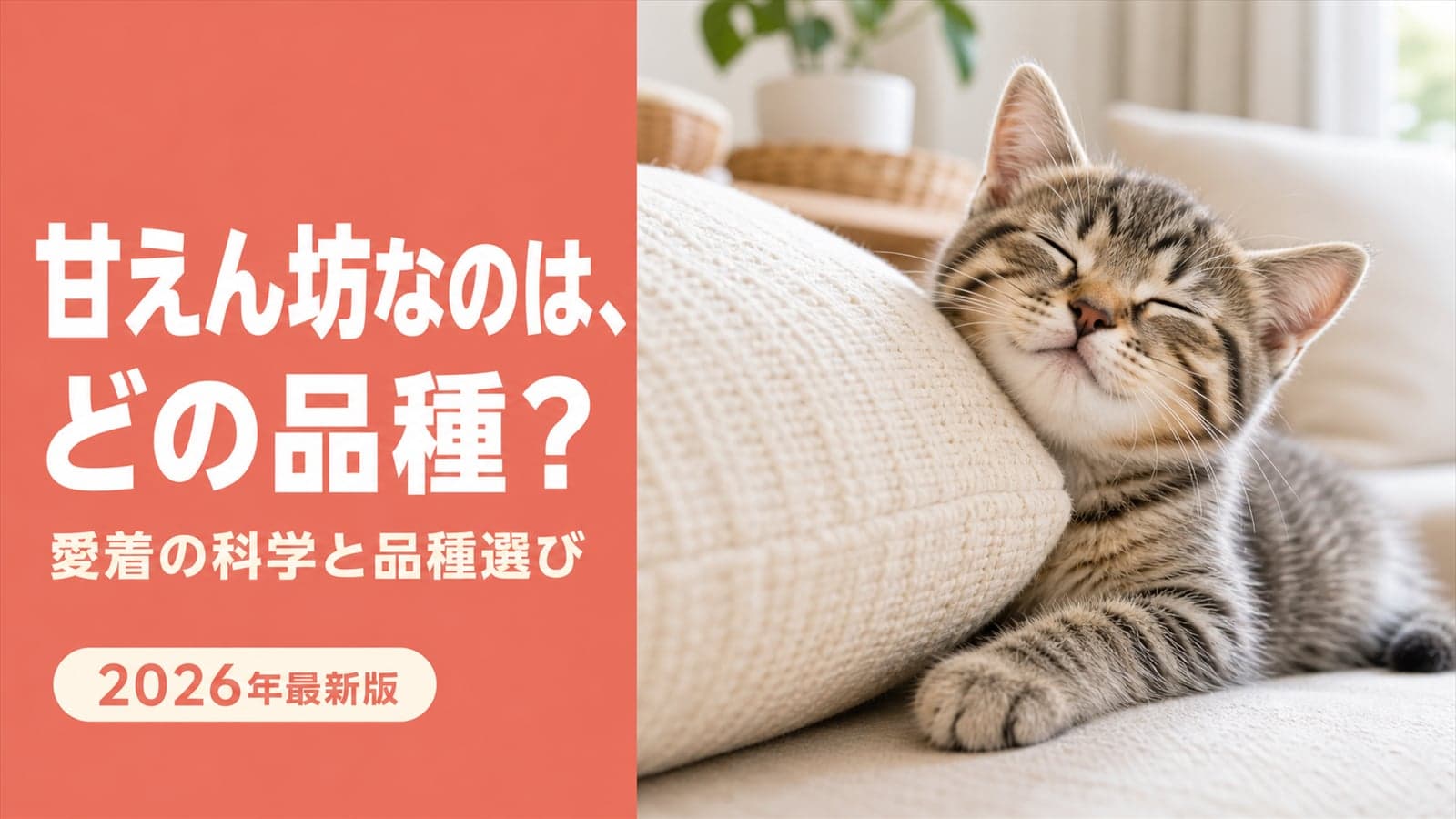 【2026年版】猫が甘えん坊な理由と甘えん坊な猫種|愛着の科学をブリーダーが解説