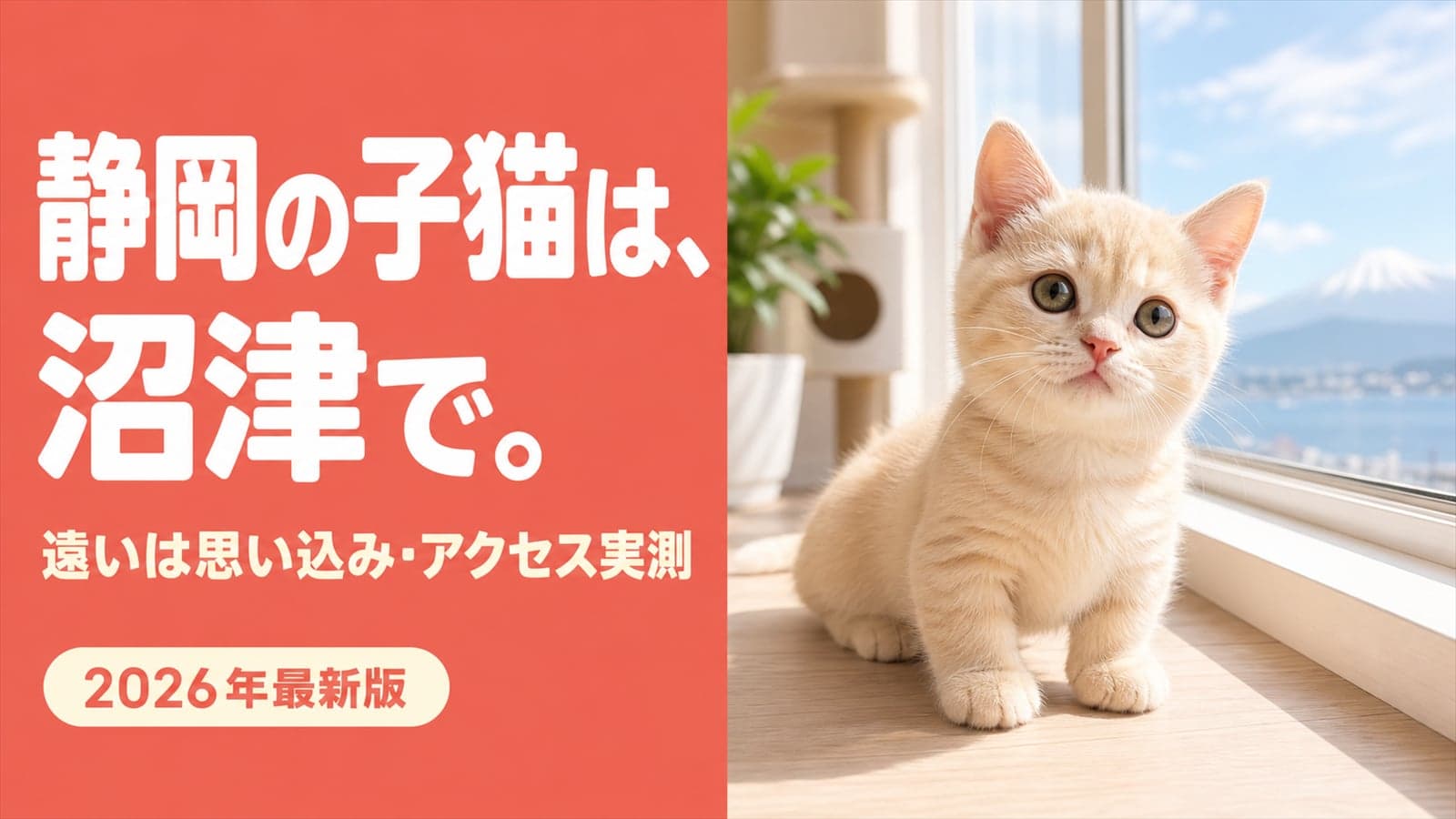 【2026年版】静岡で猫ブリーダーを探すなら沼津市へ|「遠い」は思い込み?アクセス実測で解説