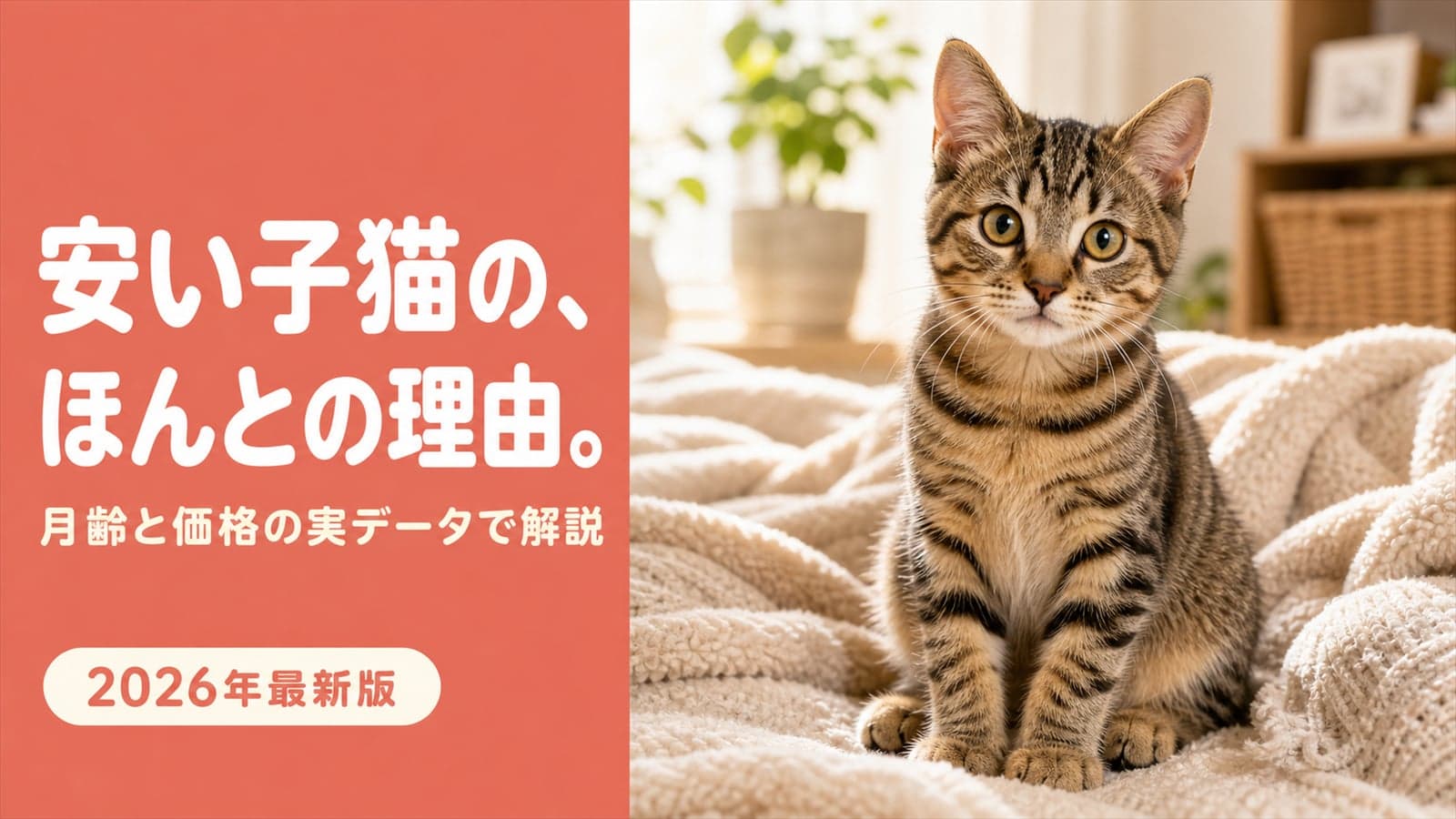 【2026年版】猫ブリーダーが安いのはなぜ?22万円→8万円に下がる月齢データをブリーダーが解説