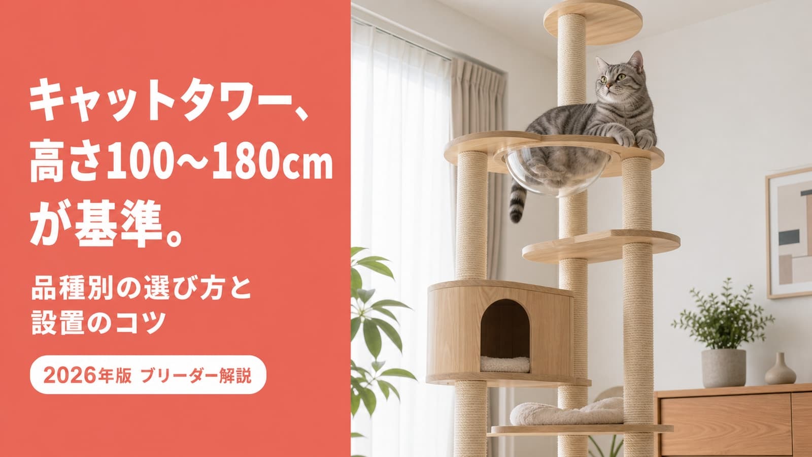【2026年版】猫にキャットタワーは必要?品種別の選び方と設置のコツをブリーダーが解説