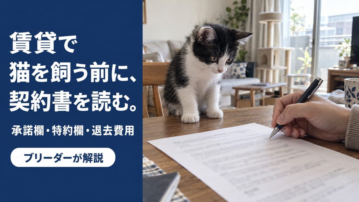 賃貸で猫を飼う|契約書の読み方・退去費用・お迎えの順番【2026】