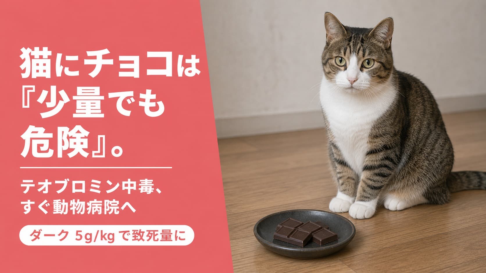 猫がチョコレートを食べた|致死量の目安と今すぐの対処【2026】