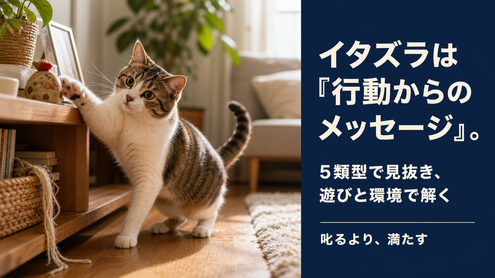 猫のイタズラ対策|原因5分類と月齢別のしつけ方【2026】