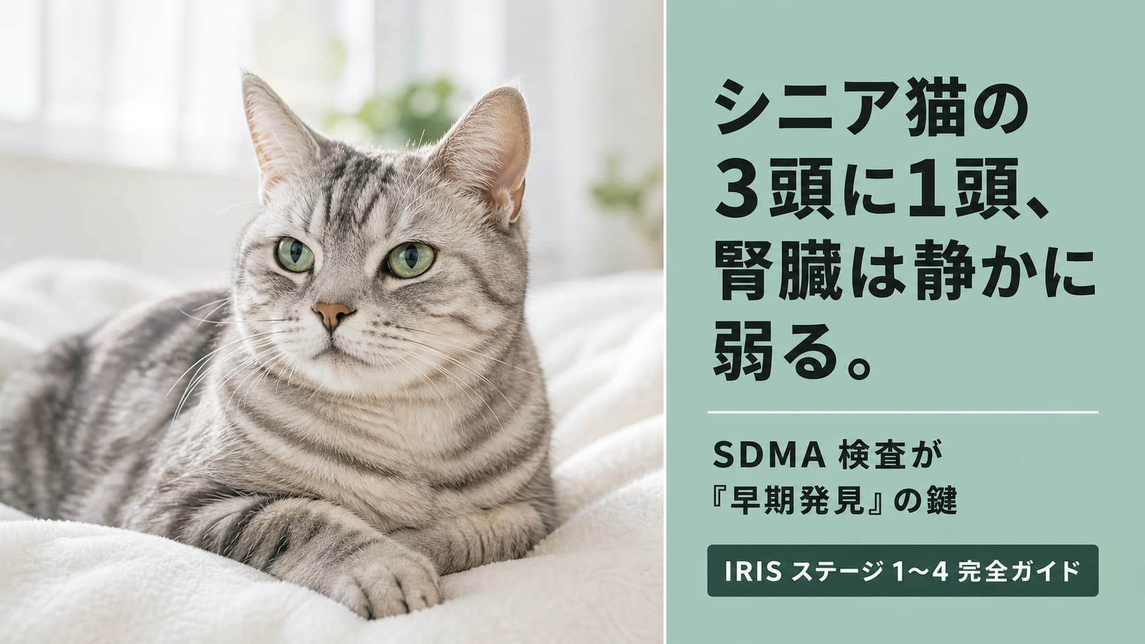 【2026年版】猫の腎臓病 完全ガイド|症状・重症度の分類・食事療法・早期発見