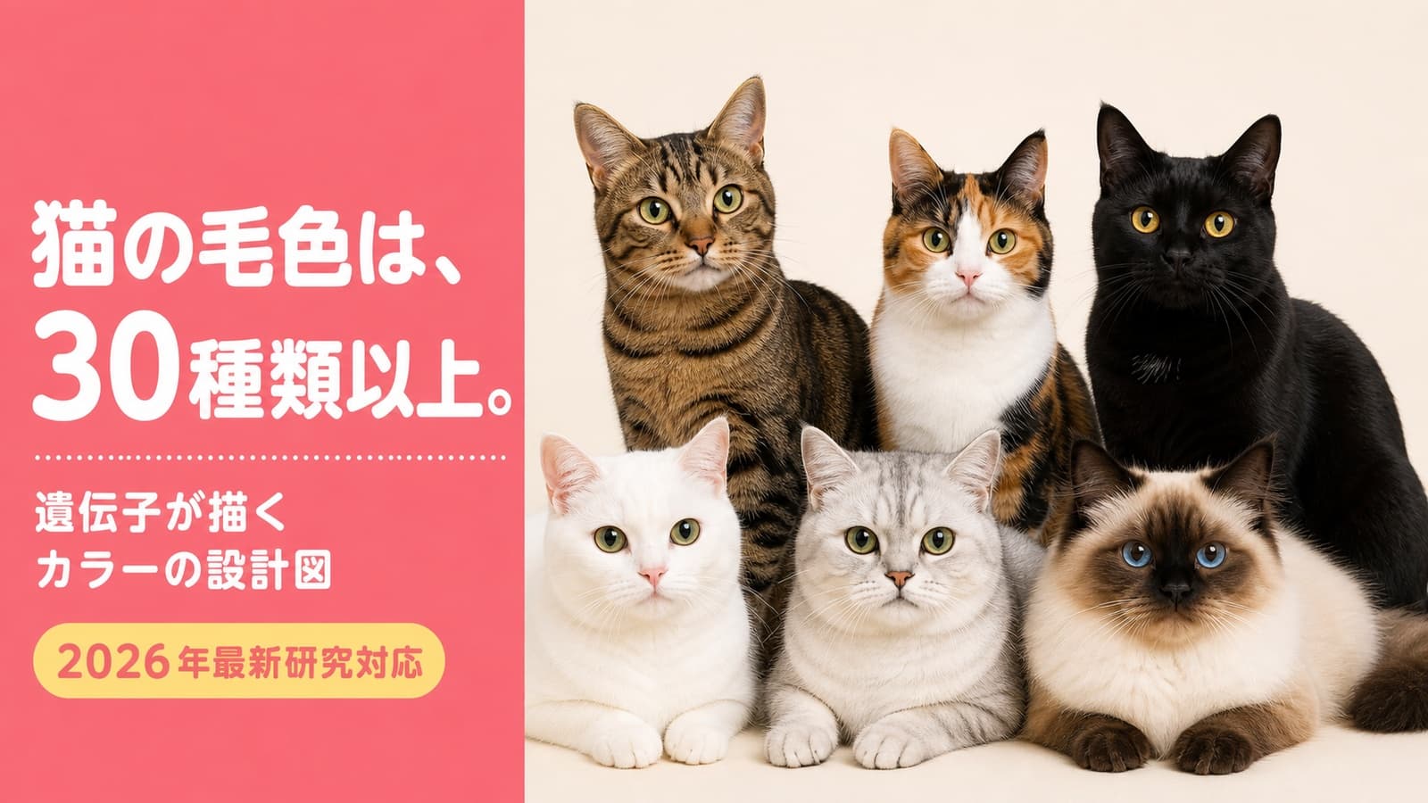 【2025年最新研究】猫の毛色と遺伝のしくみ|三毛がメスな理由をブリーダーが解説