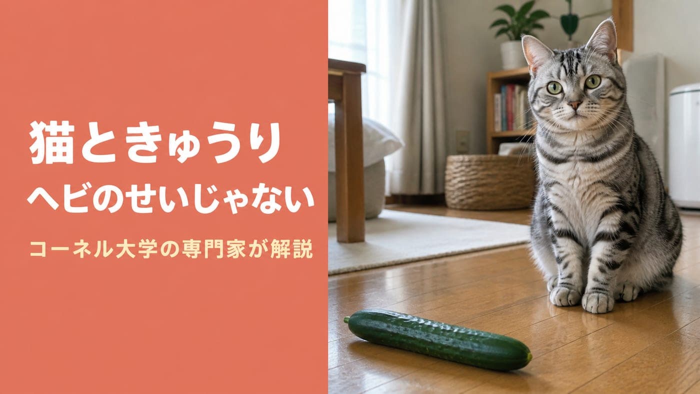 猫がきゅうりに驚く理由|ヘビ説は誤りと専門家否定【2026】