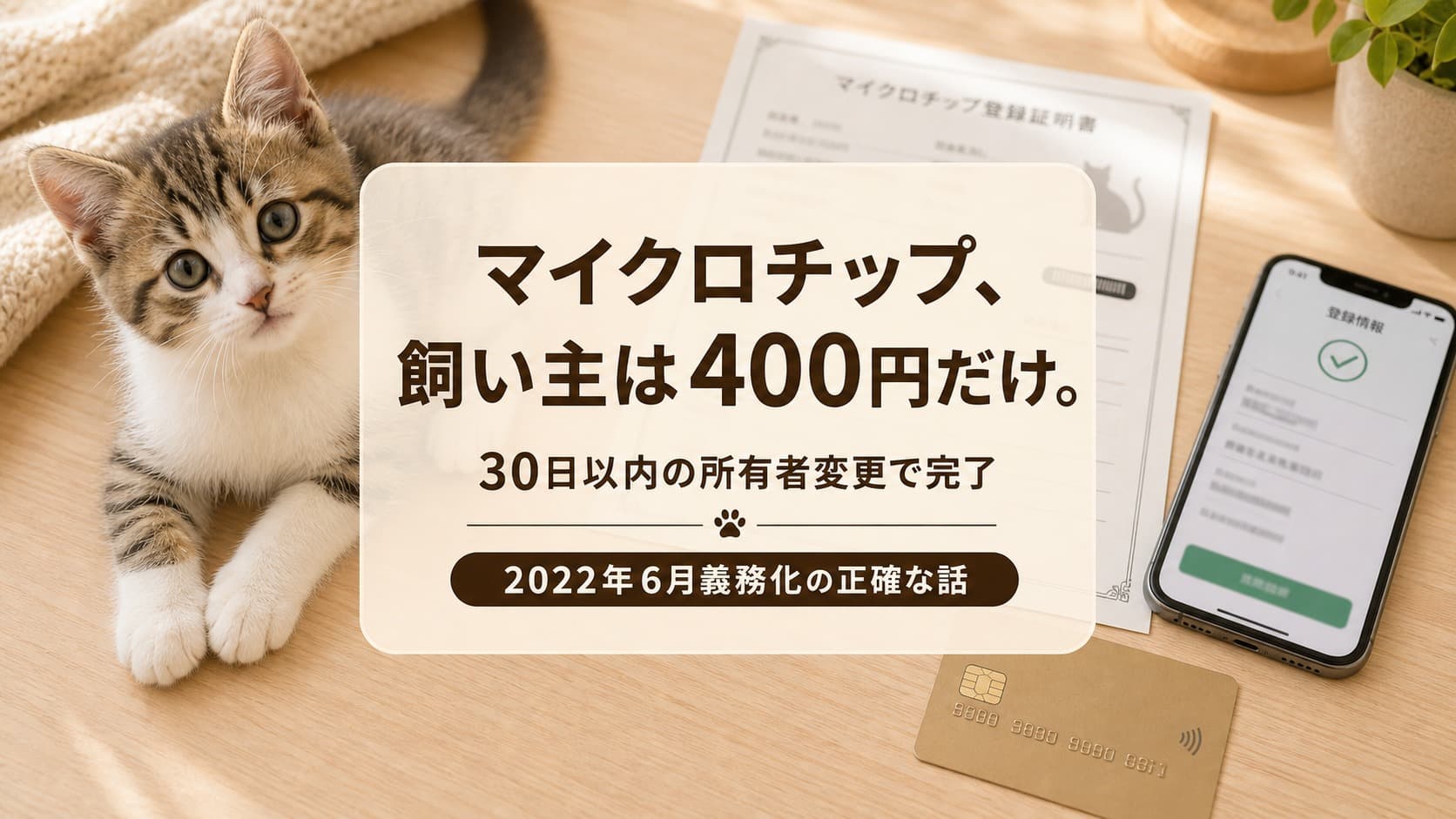 【2026年版】猫のマイクロチップ完全ガイド - 2022年義務化の対象・手続き・費用をブリーダーが解説