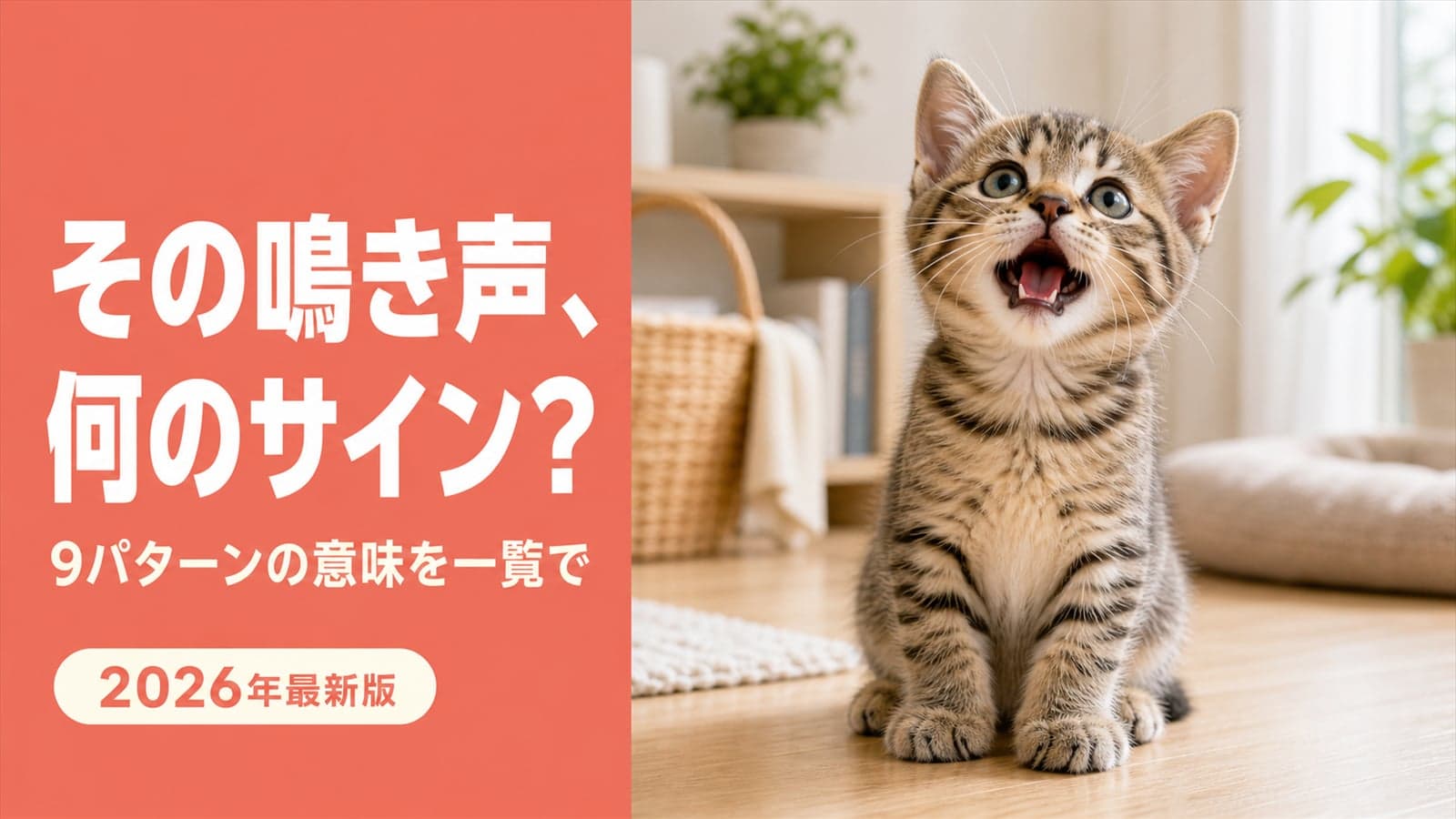 【2026年版】猫の鳴き声の意味とは?9パターン一覧と品種別の違いをブリーダーが解説