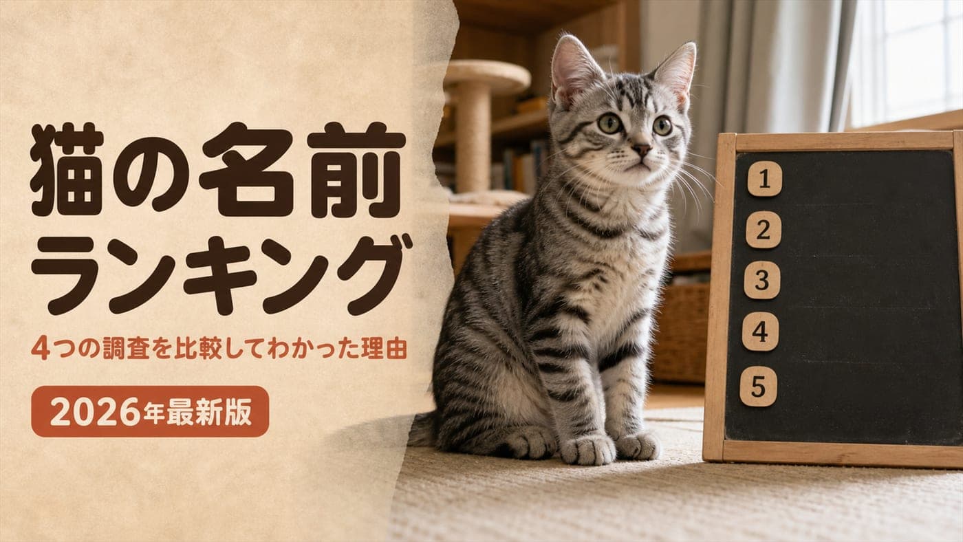 猫の名前ランキング|4データ比較で分かる1位の違い【2026】