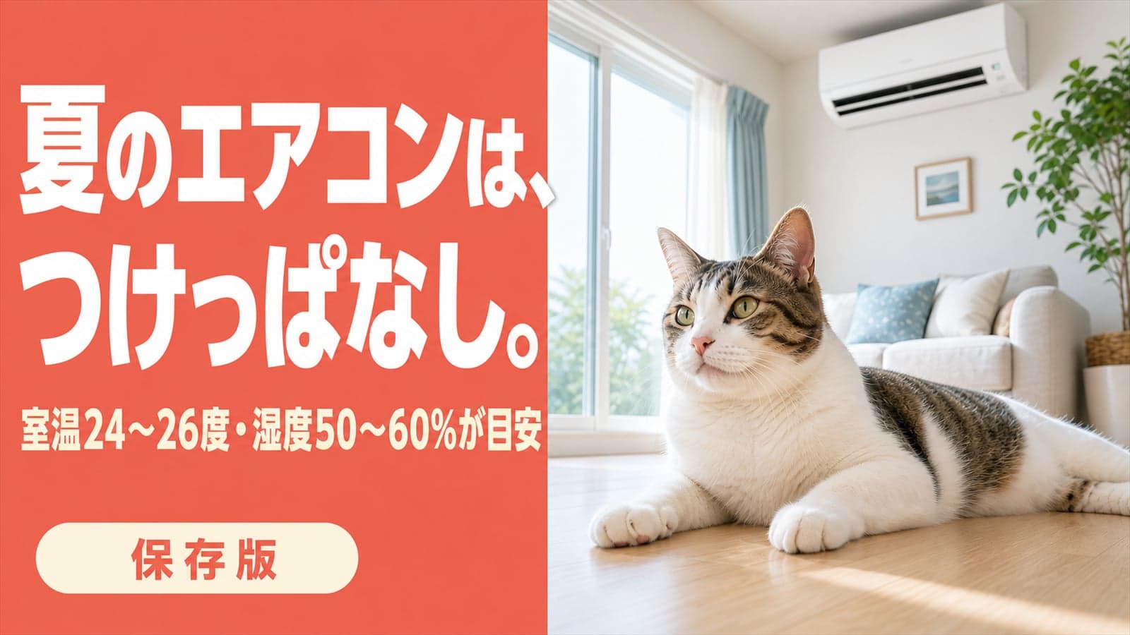 猫の夏のエアコン|設定温度・電気代・なしで乗り切る限界【2026】