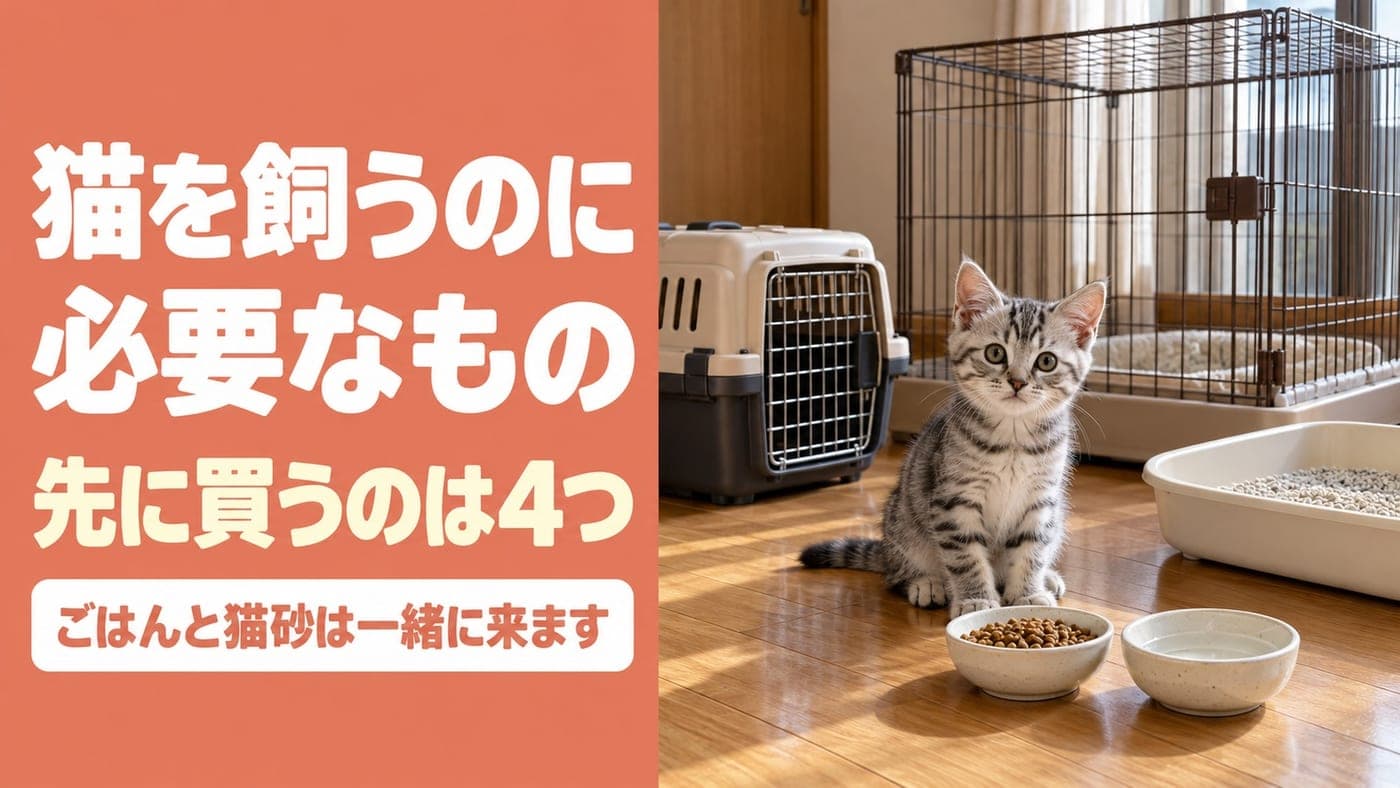 猫を飼うのに必要なもの|お迎え前に先に買う4つと、子猫と一緒に来るもの