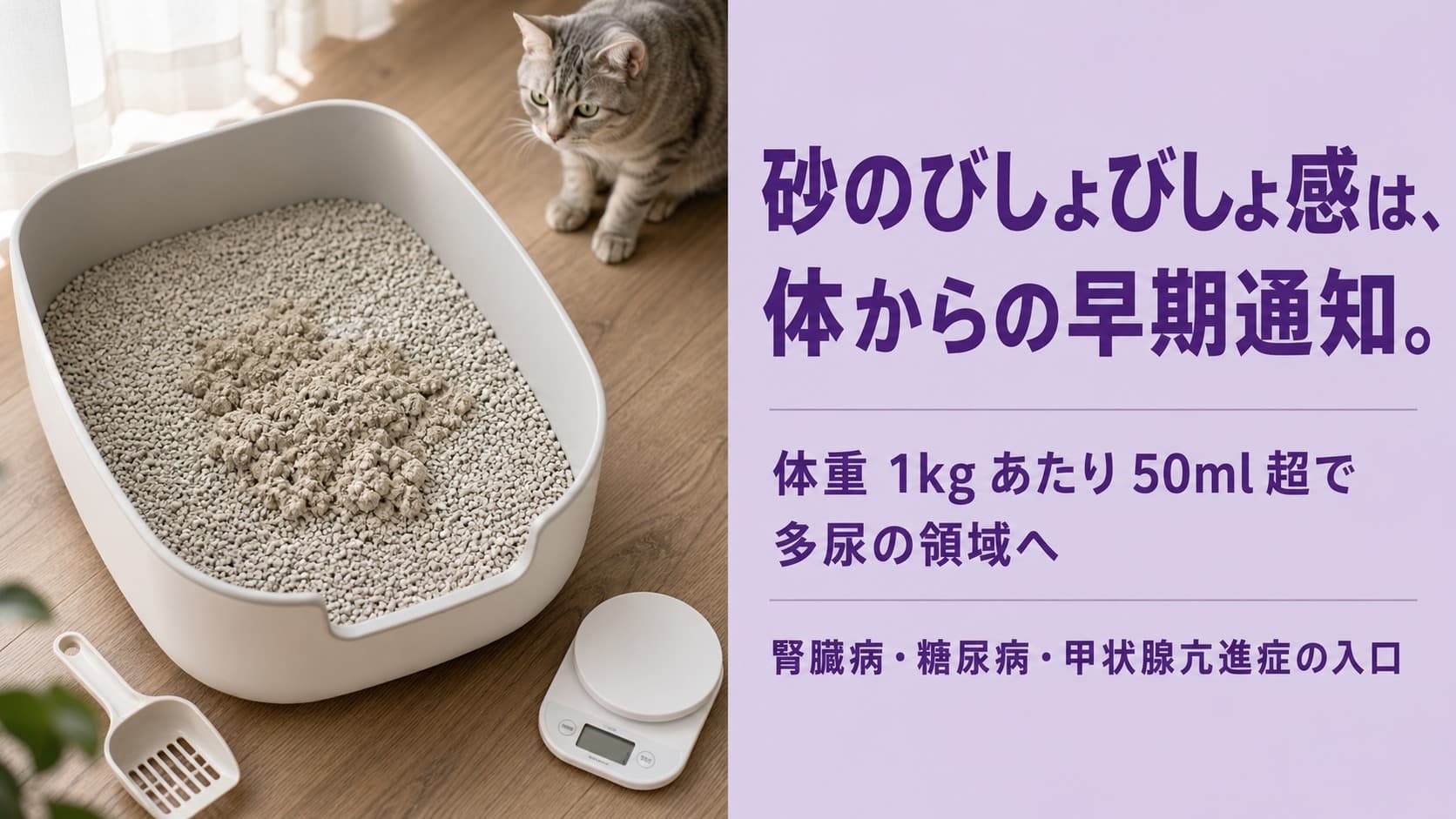 【2026年版】猫のおしっこが多い・薄い…多尿は腎臓病・糖尿病の初期サイン