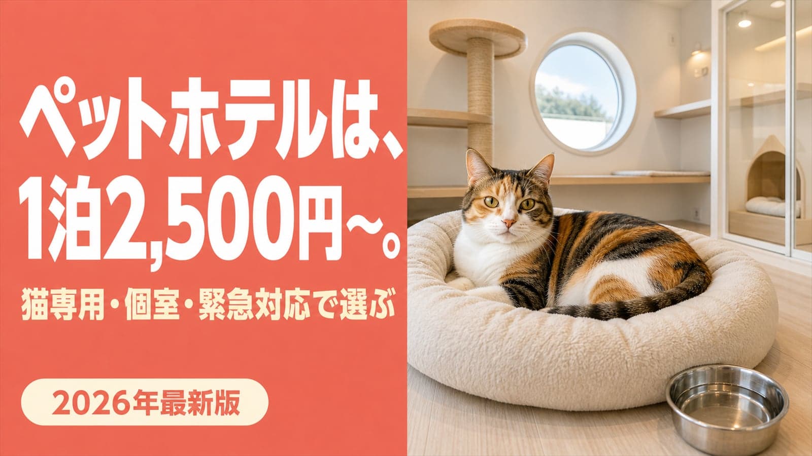 猫のペットホテル料金|相場の幅とシッターの使い分け【2026】
