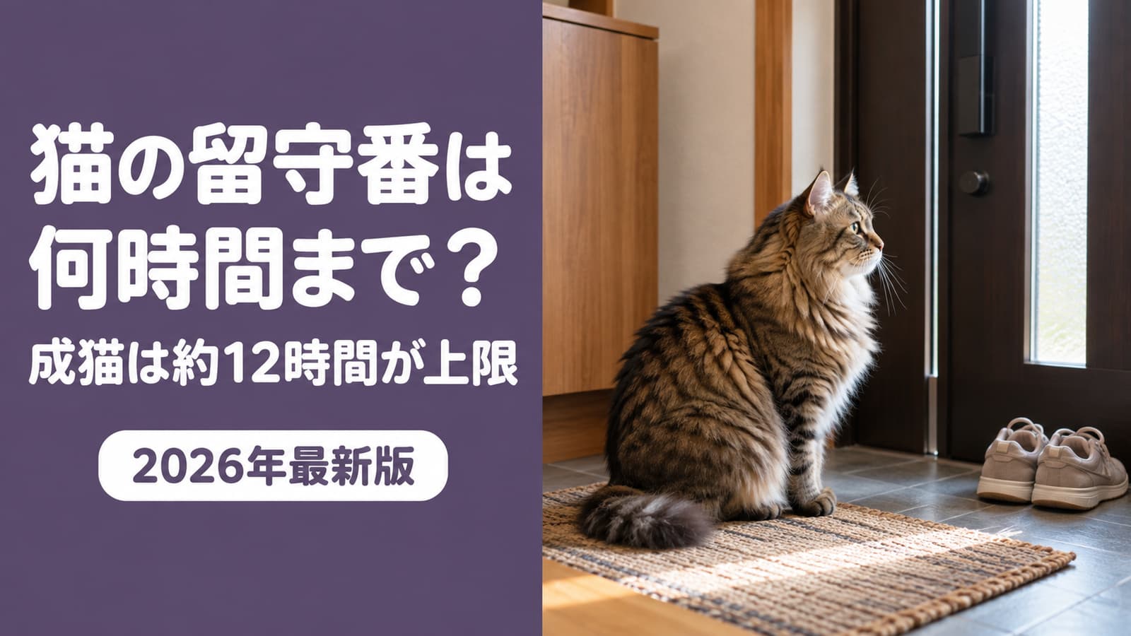 【2026年版】猫の留守番は何時間まで大丈夫?年齢別の限界と対策グッズを完全解説