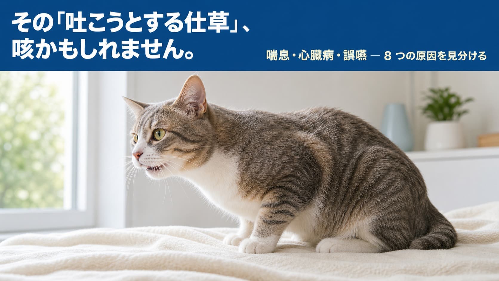 【2026年版】猫の咳が止まらない原因8選|喘息・心臓病・誤嚥の見分け方と緊急サイン