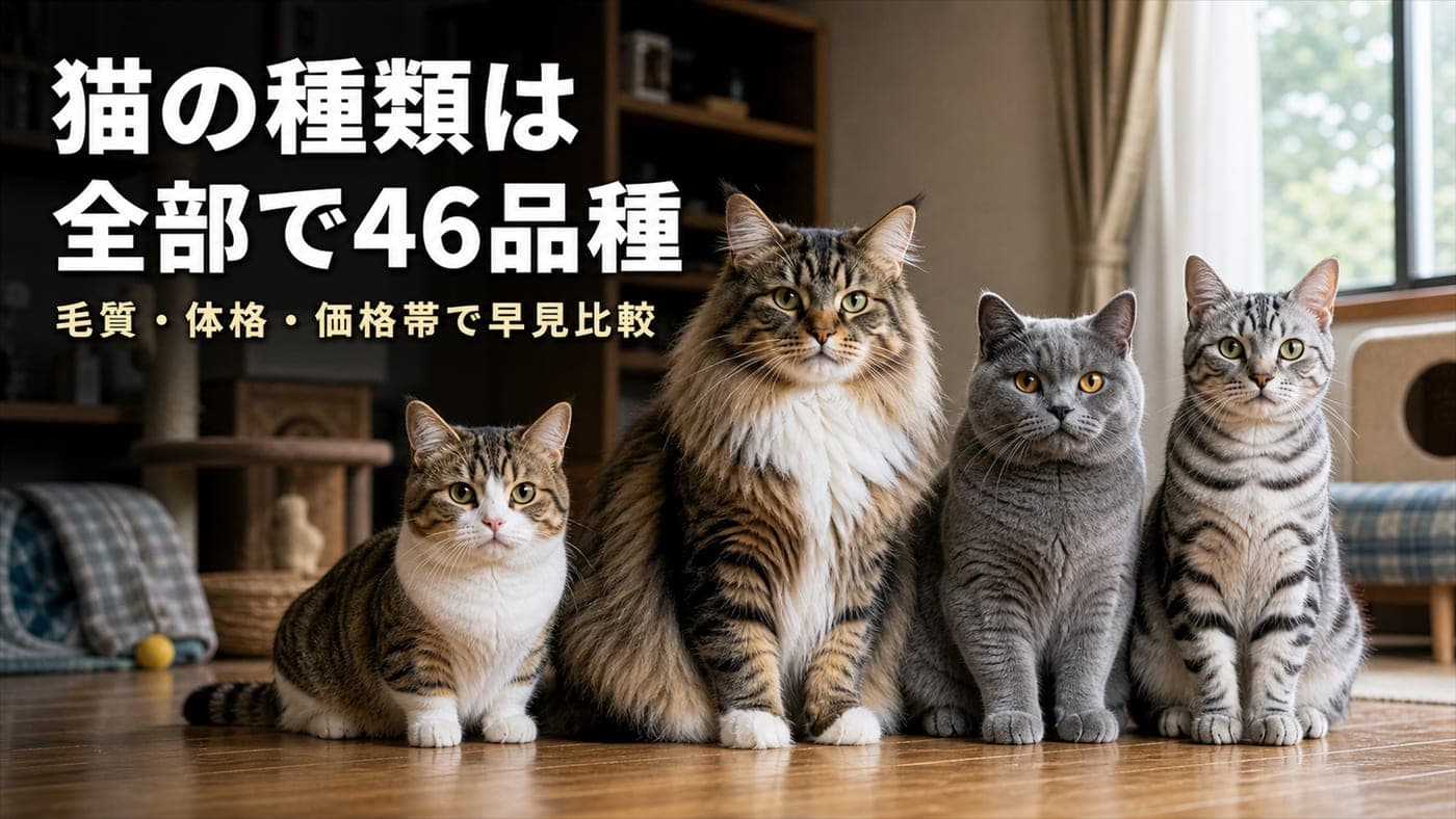 猫の種類図鑑|全46品種を毛質・体格・価格で分類【2026】