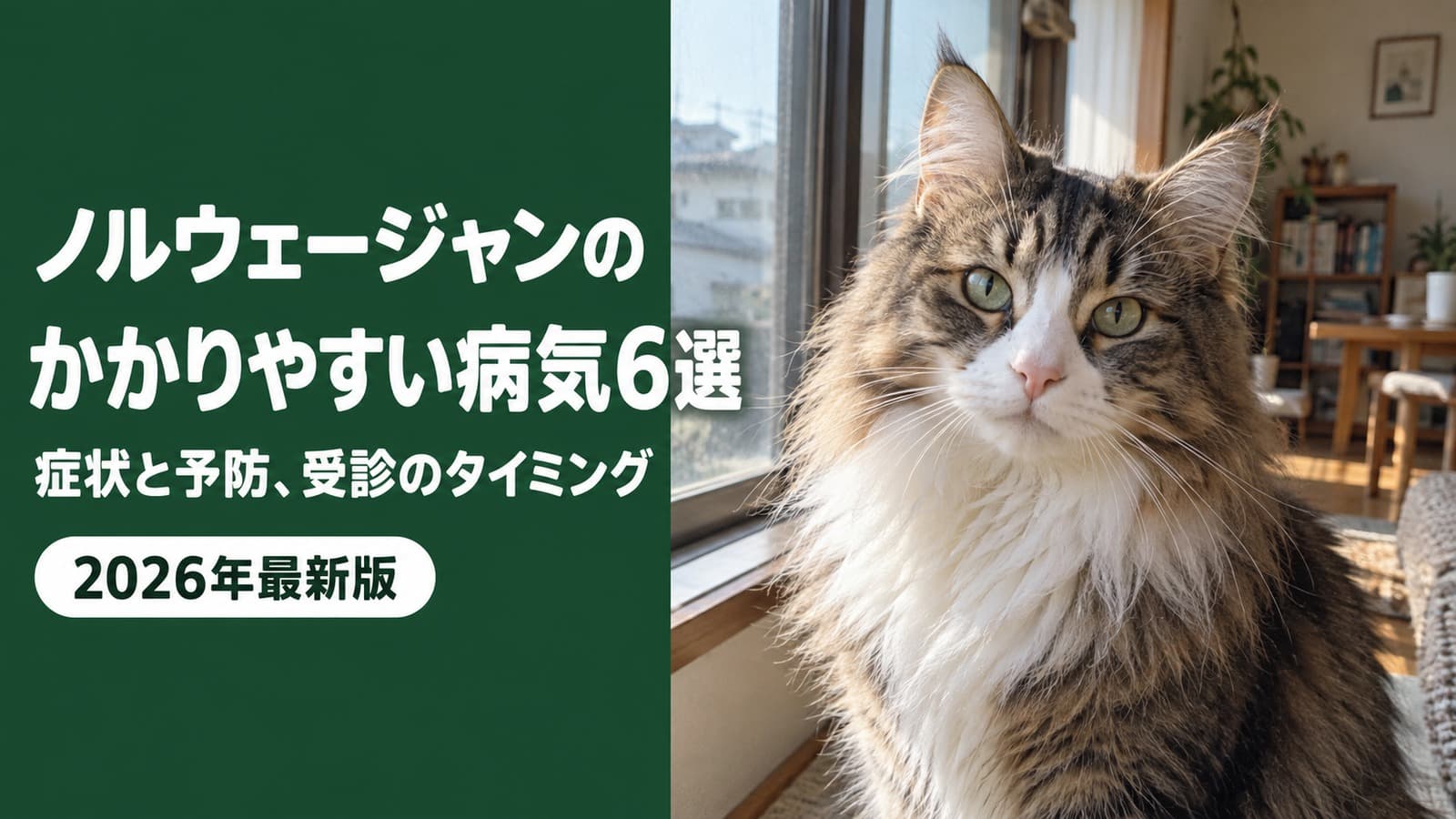 【2026年版】ノルウェージャンフォレストキャットがかかりやすい病気6選|症状・予防・受診タイミングをブリーダーが解説