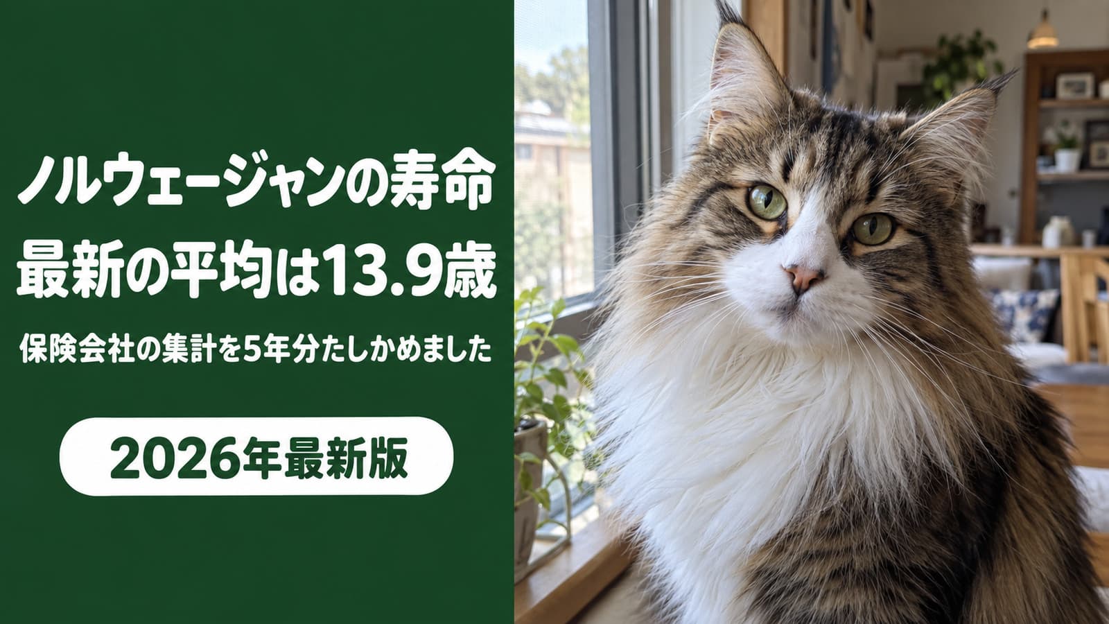 ノルウェージャンフォレストキャットの寿命|最新平均13.9歳【2026】
