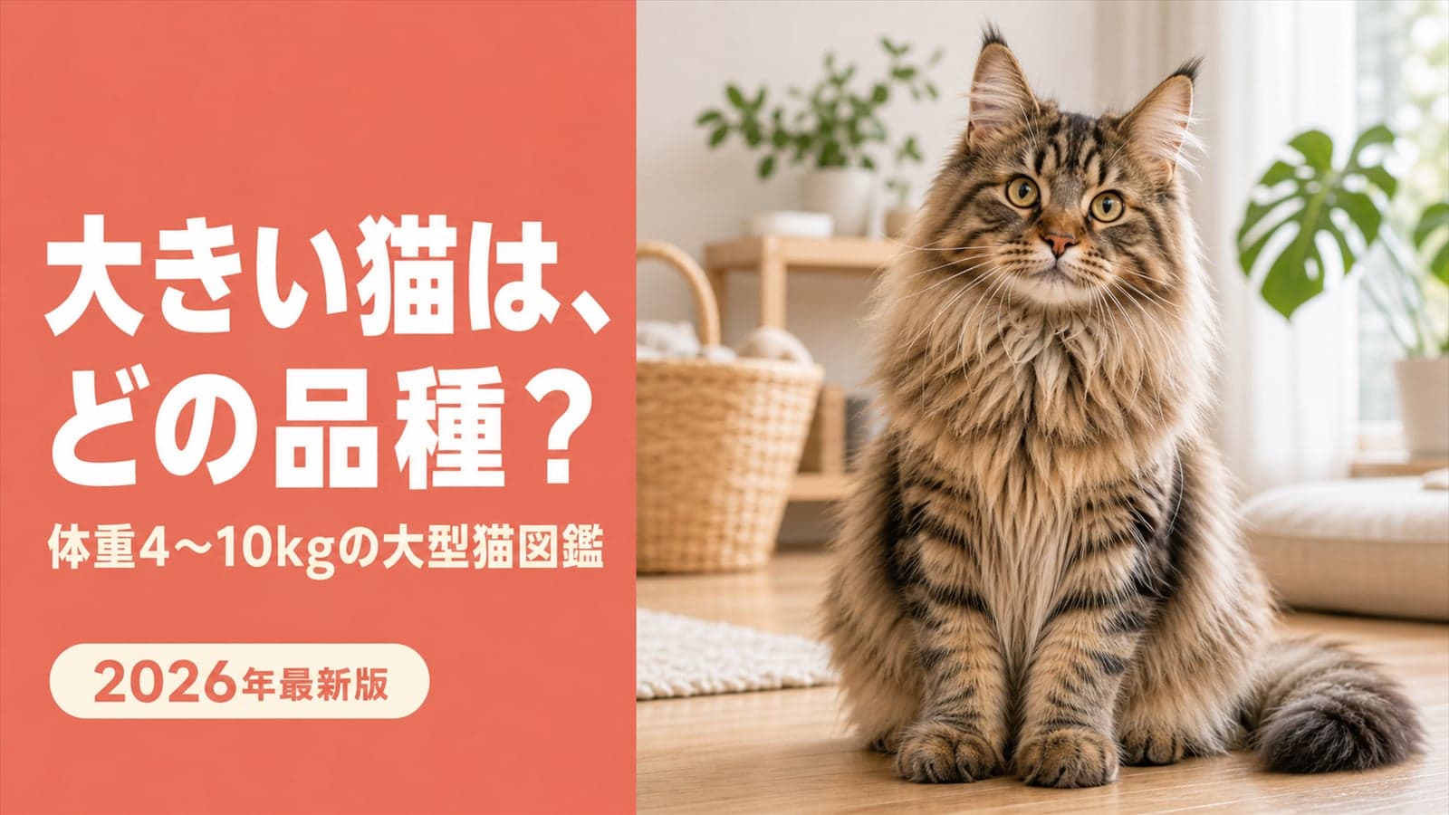 【2026年版】大きい猫の種類|体重4〜10kgの大型4品種は何歳まで成長する?ブリーダーが解説